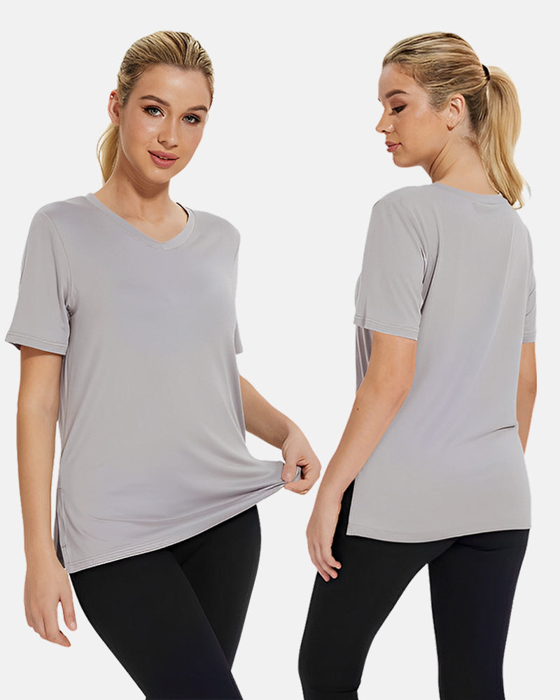 Women's Plus Size Basic Short Sleeve V-Neck T-Shirts