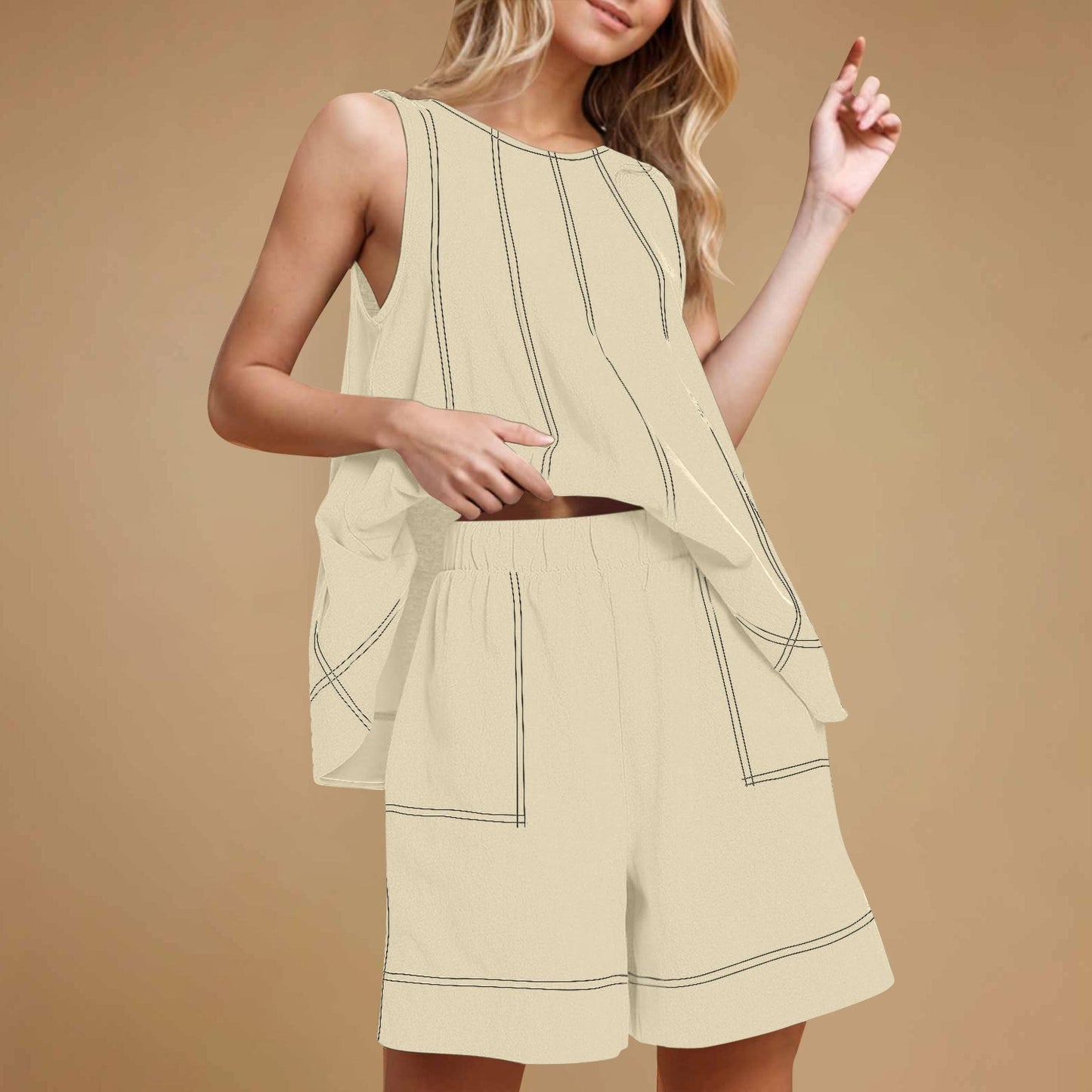 Women's 2-Piece Sleeveless Outfits Set