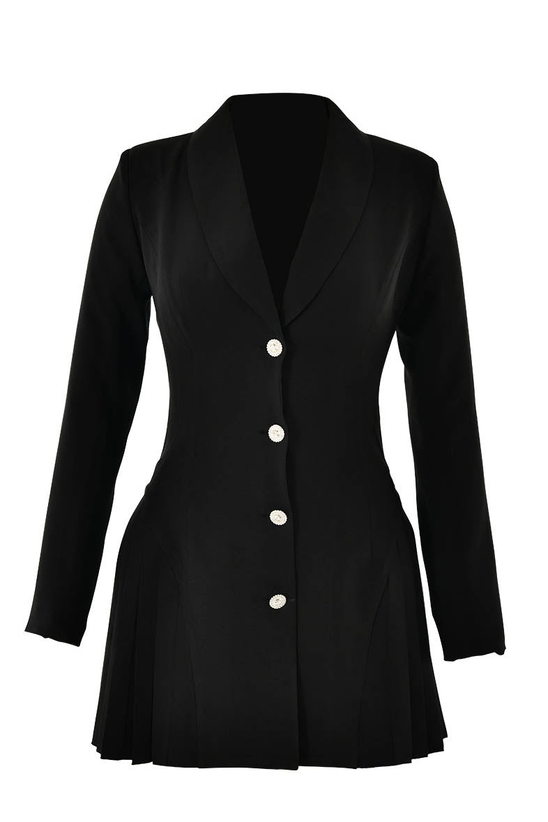 INS Style Deep V Single-Breasted Blazer Mini Dress