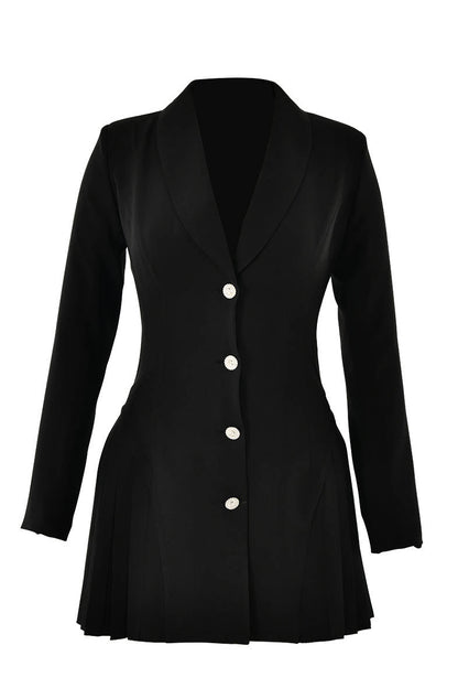 INS Style Deep V Single-Breasted Blazer Mini Dress