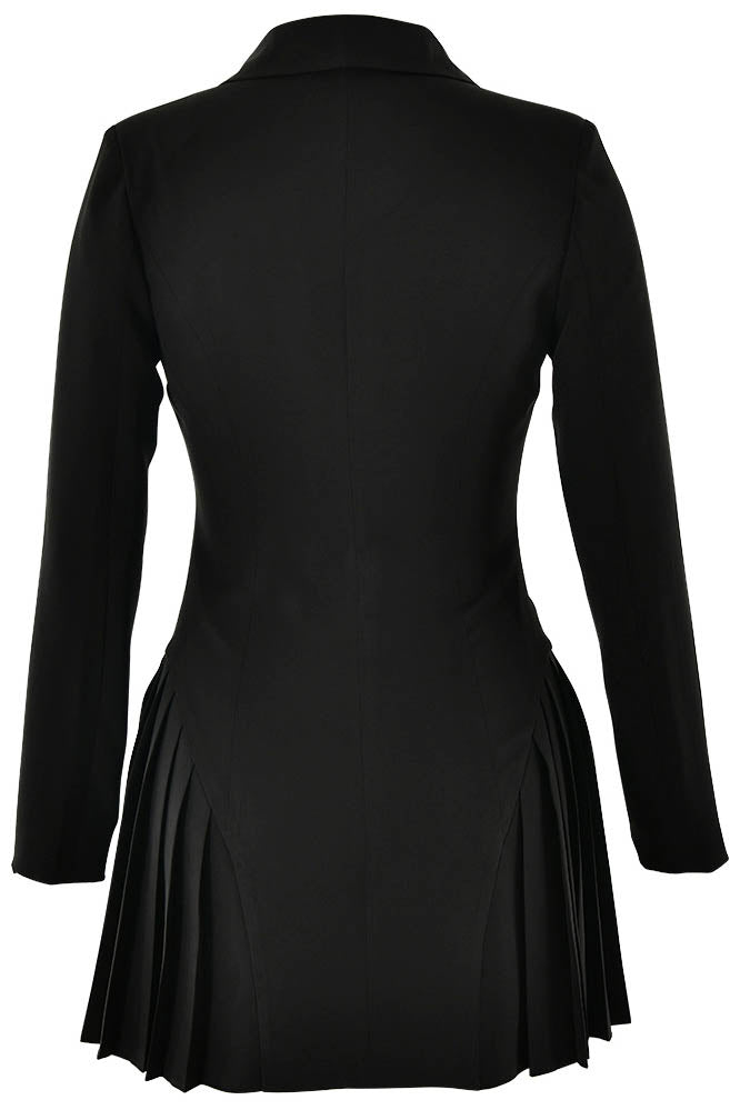 INS Style Deep V Single-Breasted Blazer Mini Dress