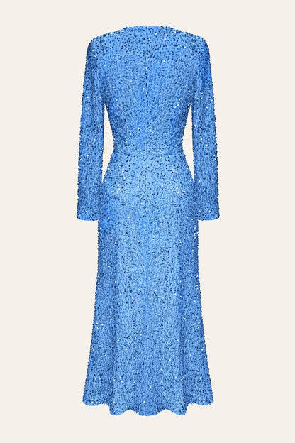 Long Sleeve Sequined Midi Maxi Dress