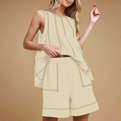 Women's 2-Piece Sleeveless Outfits Set