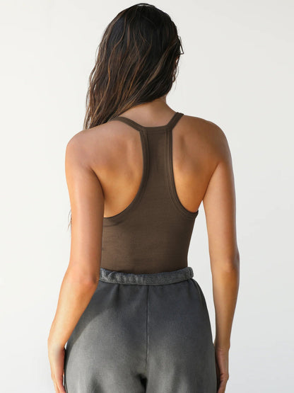 Halter V-Neck Sleeveless Racerback Tank Top