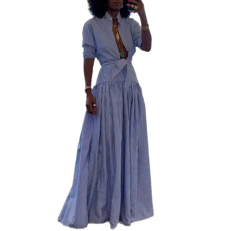 Blue Bar Skirt Set