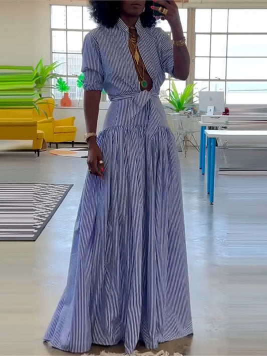 Blue Bar Skirt Set