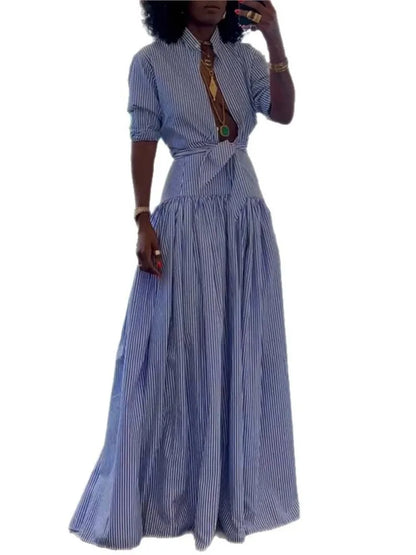 Blue Bar Skirt Set