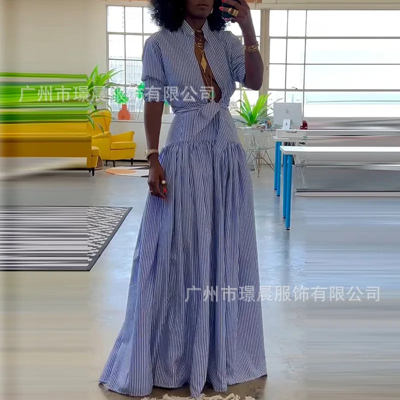 Blue Bar Skirt Set