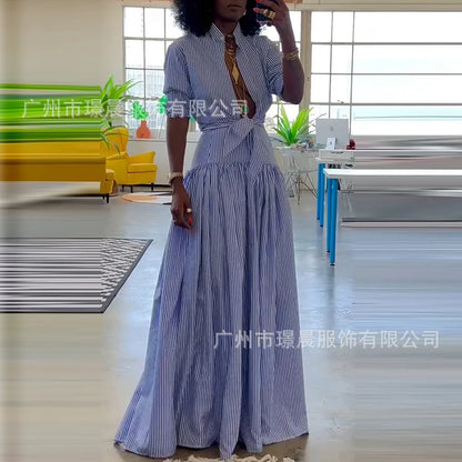 Blue Bar Skirt Set
