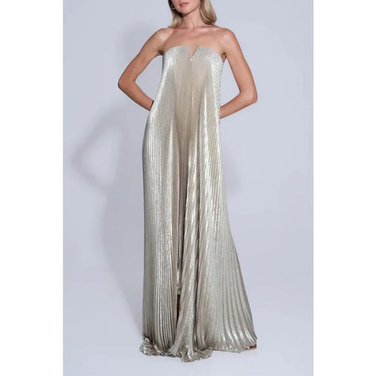 Black Tie Strapless Gown