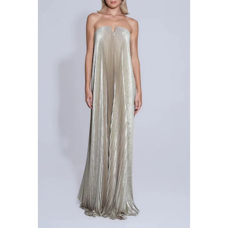 Black Tie Strapless Gown