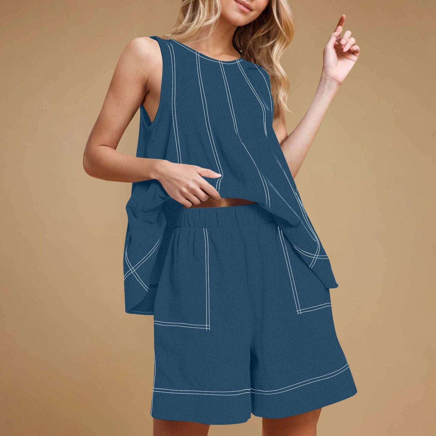 Women's 2-Piece Sleeveless Outfits Set